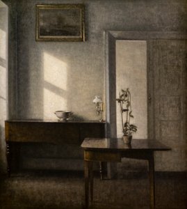 Interiør med blomsterport, Bredgade 25 av Vilhelm Hammershoi