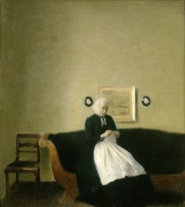 Interiør med Kunstnerens Mor av Vilhelm Hammershoi