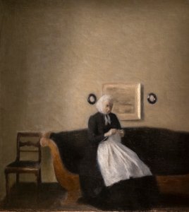 Interiør med kunstnerens mor av Vilhelm Hammershoi