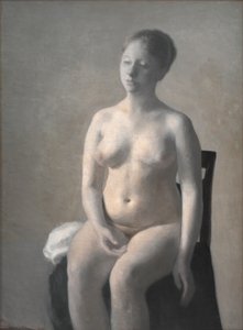 Sittende naken kvinne av Vilhelm Hammershøi