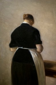Studie av en stående kvinne, bakfra
