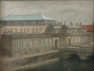 Utsikt over Christiansborg slott. Sen høst av Vilhelm Hammershøi