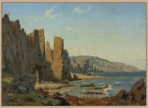 Strandformasjon på Bornholm. Scene fra Rø av Vilhelm Kyhn