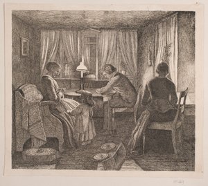 Interiør med Kunstnerens familie av Vilhelm Kyhn