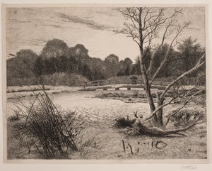 Solnedgang i en skog av Vilhelm Kyhn