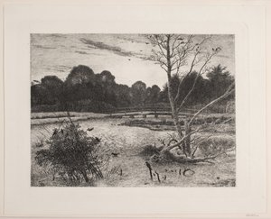 Solnedgang i en skog av Vilhelm Kyhn