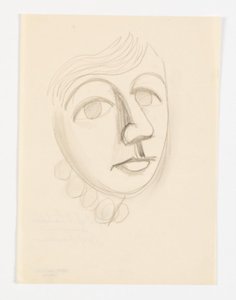 Portrett av kunstnerens datter, Dorte Lundstrøm, trekvart profil til høyre av Vilhelm Lundstrøm