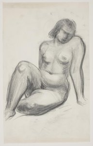 Sittende kvinnemodell av Vilhelm Lundstrøm