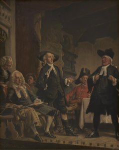 Holberg deltar på en prøve på Erasmus Montanus av Vilhelm Rosenstand