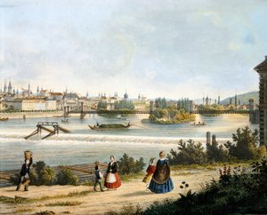 Praha ved Moldava-elven (Vltava), av Vincent Morstadt, Tsjekkia