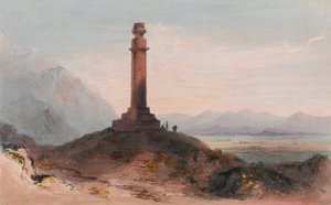 Alexanders søyle nær Cabul, ca. 1842 (litho-farge)