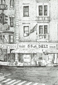 55th street New York, 2003, (blekk på papir) av Vincent Alexander Booth