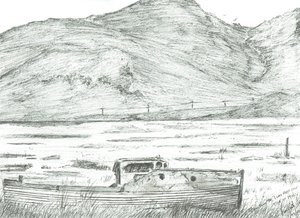 Båt på tørt land, Isle of Mull, 2007 av Vincent Alexander Booth