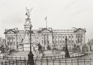 Buckingham Palace, London, 2006, (blekk på papir) av Vincent Alexander Booth