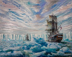 Erebus og Terror oppdager Antarctic Ice Shelf, 2020 av Vincent Alexander Booth