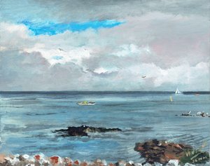 Howth Ireland, 2001, (akryl på lerretstavle) av Vincent Alexander Booth