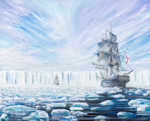 James Clark Ross oppdager Antarktis ishylle januar 1841, 2016, av Vincent Alexander Booth