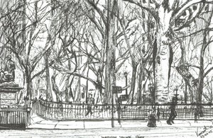 Madison square park New York, 2003, (blekk på papir) av Vincent Alexander Booth