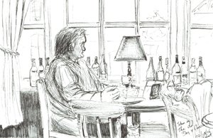 Mann på en pub etter måltid, 2006 av Vincent Alexander Booth