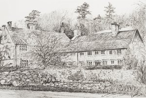 Mottistone Hall Isle of Wight, 2008 (blekk på papir) av Vincent Alexander Booth