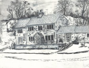 Osmotherley-bygninger i vintersnø av Vincent Alexander Booth