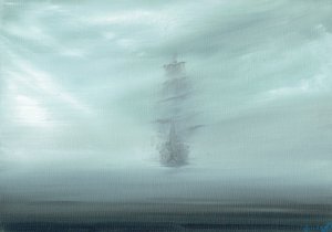 Pacific Dawn, 2017, (olje på lerretstavle)