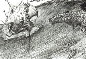 Storm Creators Atlantic, 2012, (blekk på papir) av Vincent Alexander Booth
