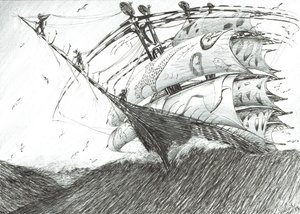 Storm Creators Barentshavet, 2017, (Blekk på papir) av Vincent Alexander Booth