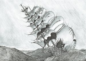 Storm Creators East China Sea, 2017, (blekk på papir) av Vincent Alexander Booth
