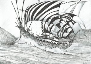 Storm Creators Ionian Sea, 2017, (blekk på papir) av Vincent Alexander Booth