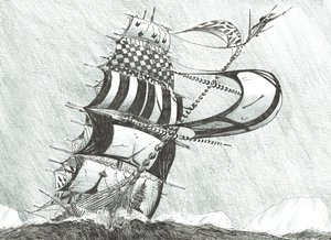 Storm Creators Prince Gustav Adolf Sea, 2017, (blekk på papir) av Vincent Alexander Booth