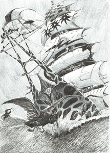 Storm Creators Timor Sea, 2017, (blekk på papir) av Vincent Alexander Booth