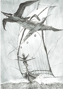 Storm Creators Wandel Sea, 2017, (blekk på papir) av Vincent Alexander Booth