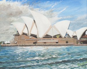 Sydney Opera House, 1998, (akryl på lerretstavle) av Vincent Alexander Booth