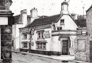 The Kings Head Yarmouth, 2008, (blekk på papir) av Vincent Alexander Booth