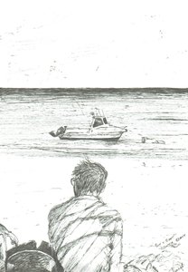 Tiwi beach Kenya, 2006; (blekk på papir) av Vincent Alexander Booth