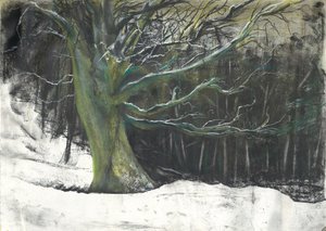 Tre i vintersnø ved Osmotherley-skogen av Vincent Alexander Booth