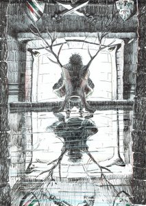 side 15, The Castle in the Forest of Findhorn, 2006, (blekk på papir) av Vincent Alexander Booth