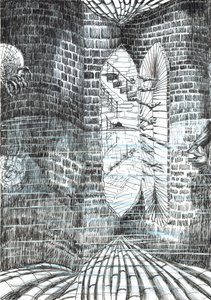 side 23, The Castle in the Forest of Findhorn, 2006, (blekk på papir) av Vincent Alexander Booth