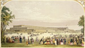Great Exhibition, 1851: utsikt over bygningen designet av Joseph Paxton, arkitekt
