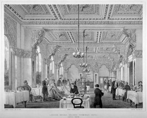 Kafferommet i London Bridge Railway Terminus Hotel, Bermondsey, London, 1860.