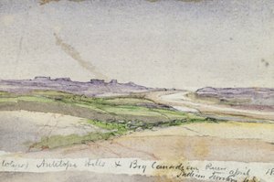 Antelope Hills and Big Canadian River, 1869 (akvarell på papir) av Vincent Colyer