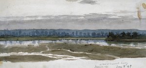 At Hotel, Fort Leavenworth, Kansas, Missouri River, 8. juni 1869 (akvarell)