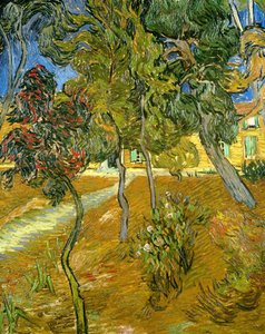 Trær i hagen til asylet, 1889. av Vincent van Gogh