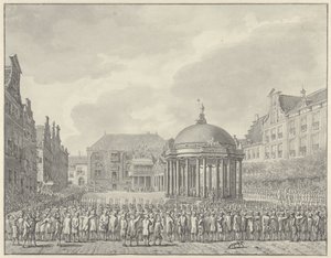 Svoret inn i regjeringsbestemmelsene på Grote Markt i Haarlem, 5. september 1787 av Vincent Jansz. van der Vinne (signed by artist)