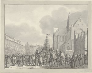 Franskmennenes ankomst på Grote Markt i Haarlem, 1795
