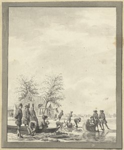 Isunderholdning på Buiten Spaarne nær Haarlem ved Herberg av Vincent Jansz. van der Vinne