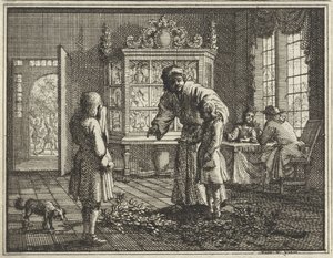Far irettesetter barna sine av Vincent Laurensz. van der Vinne (II)