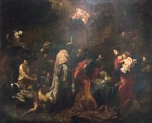 The Adoration of the Magi (olje på lerret) av Vincent Malo