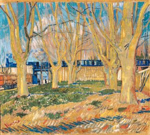 "Avenue of Plate Trees near Arles Station" (Avenue of Plate Trees near Arles Station) Maleri av Vincent van Gogh (1853-1890) 1888 Paris, Rodin Museum av Vincent van Gogh